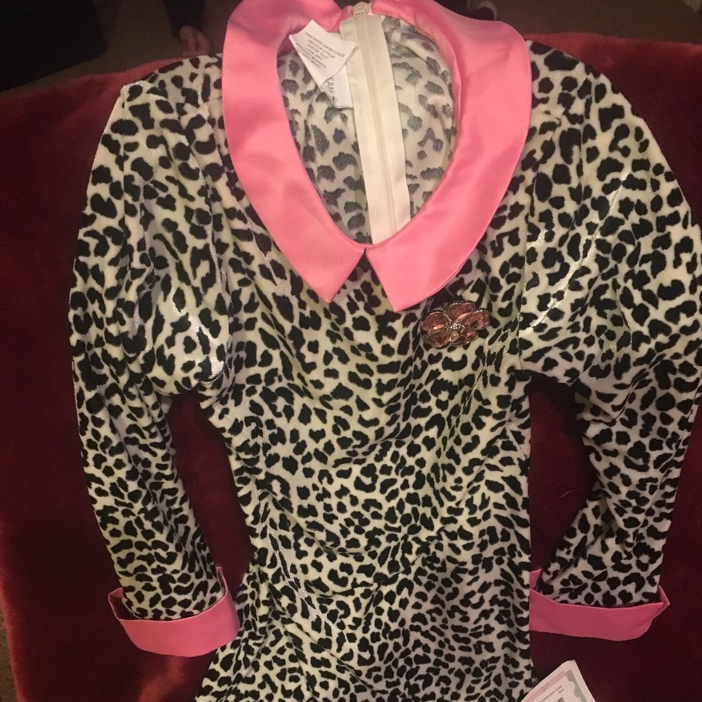 Girls Bonnie Jean Velvet Leopard Dress